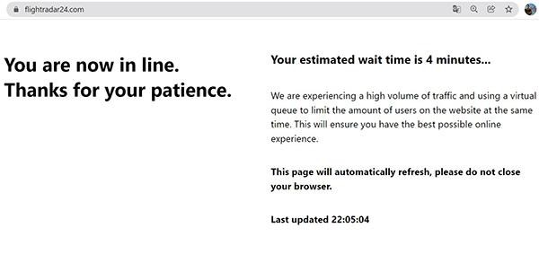 Người dùng phải mất tối thiểu 5 phút xếp hàng đợi để truy cập vào website này.