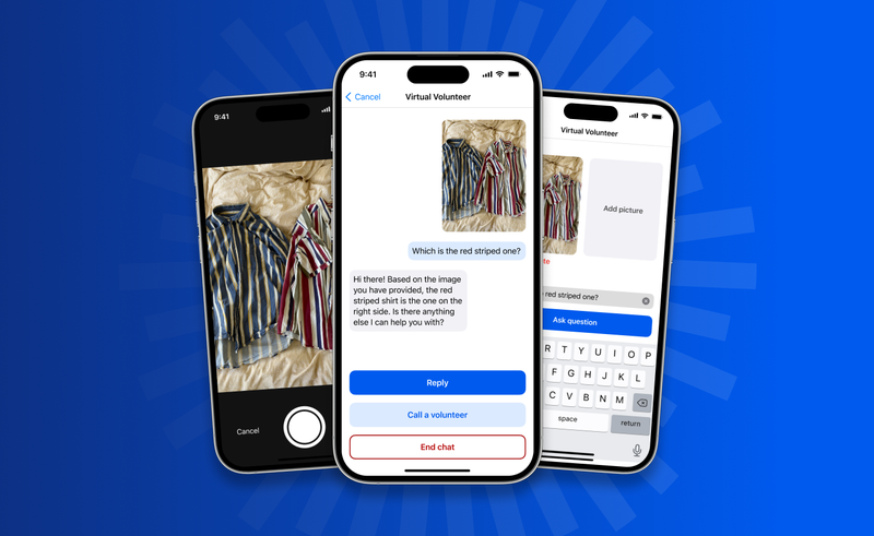 Giao diện ứng dụng the Virtual Volunteer (nguồn Be My Eyes)