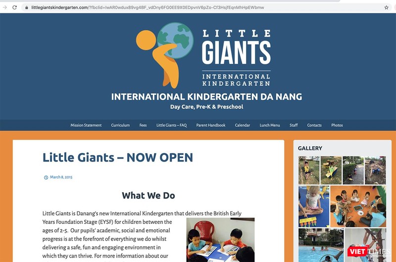 Thông tin quảng cáo về trường trên internet