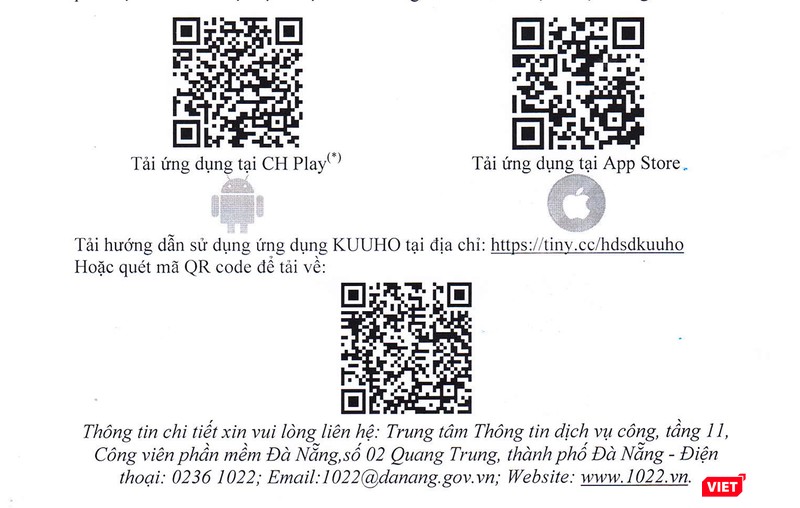 Người dân chỉ cần quét mã QR để tải ứng dụng