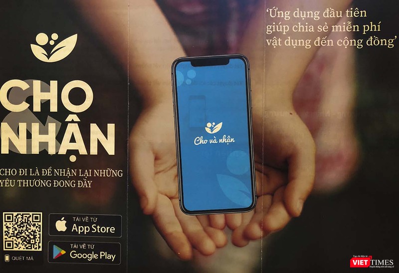 Để sử dụng ứng dụng "Cho và Nhận", người dùng có thể sử dụng điện thoại quét mã QR để tải