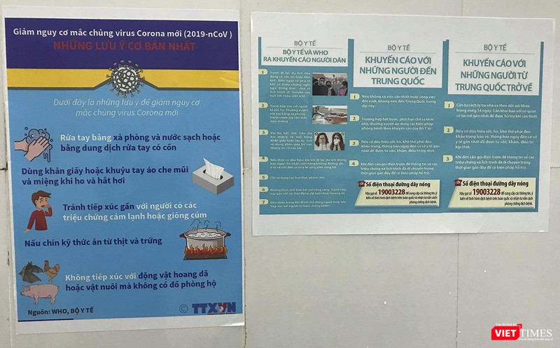 Bảng thông tin hướng dẫn phòng chống dịchCovid-19