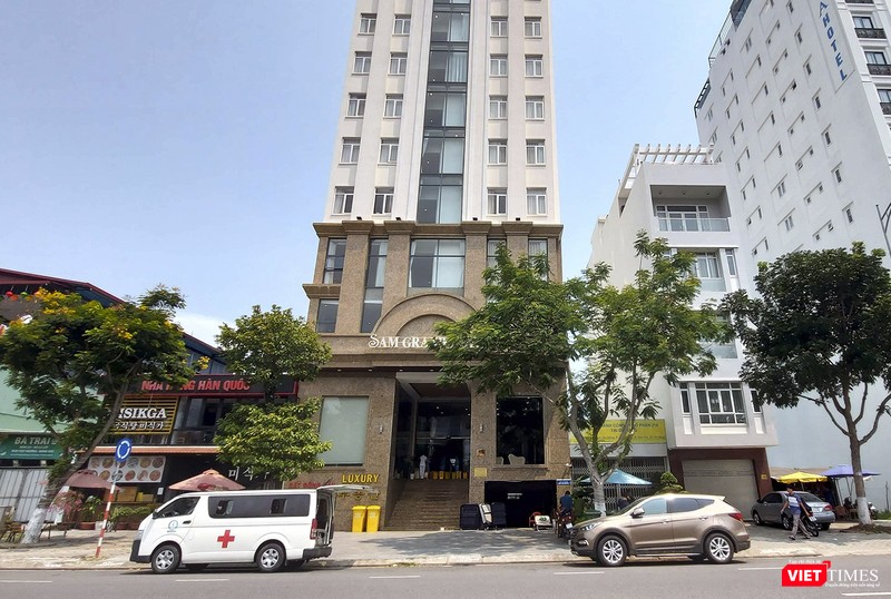 Khách sạn Sam Grand (Đà Nẵng), nơi thực hiện cách ly đối với bệnh nhân thứ 22 sau khi xuất viện