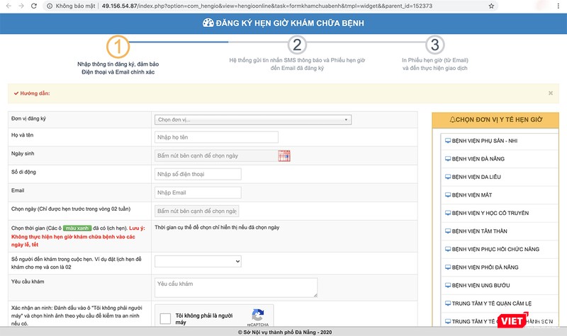 Từ tháng 4/2018, ngành y tế Đà Nẵng đã đưa ứng dụng đặt lịch khám qua mạng tại các cơ sở y tế trên địa bàn để phục vụ người dân