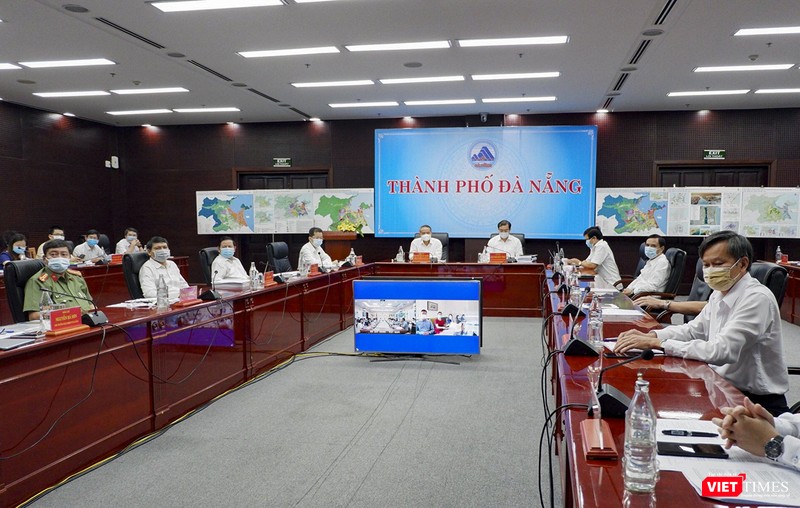 Quang cảnh Hội nghị trực tuyến thẩm định Đồ án Điều chỉnh quy hoạch chung TP. Đà Nẵng đến năm 2030, tầm nhìn đến năm 2045 do Bộ Xây dựng tổ chức