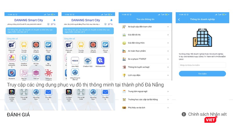 Ứng dụng có nhiều tính năng phục vụ người dân và đô thị thông minh