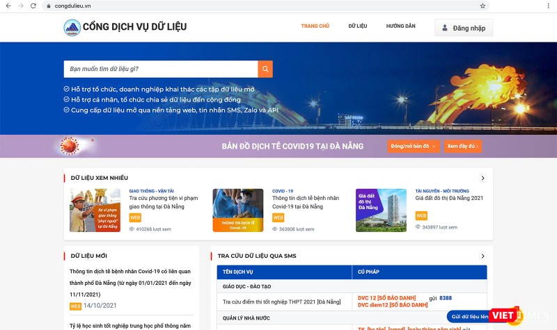 Cổng dịch vụ dữ liệu TP Đà Nẵng