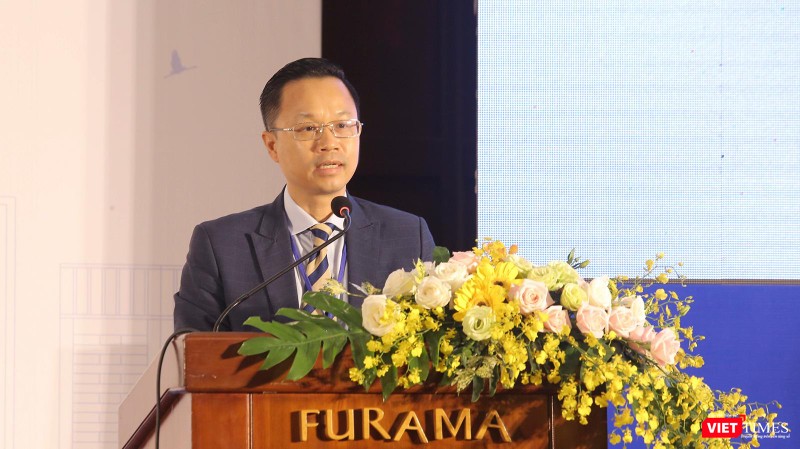 Ông Nguyễn Đức Quỳnh - Chủ tịch Hội Khách sạn Đà Nẵng nhiệm kỳ 2021-2025 phát biểu tại sự kiện