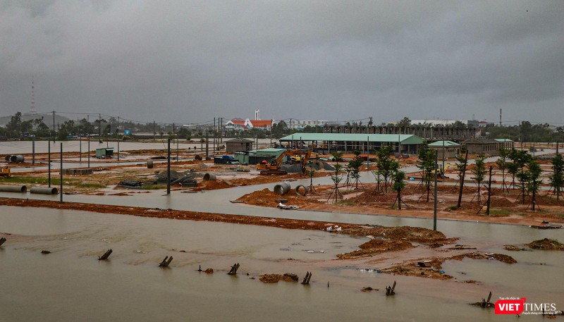 Dự án Khu phố chợ Chiên Đàn, xã Tam Đàn, huyện Phú Ninh, tỉnh Quảng Nambị ngập nặng nề khi có mưa lớn