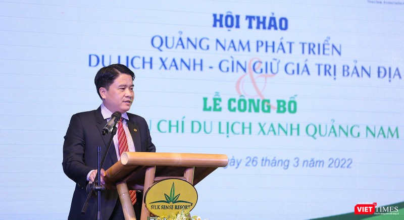 Ông Trần Văn Tân - Phó Chủ tịch UBND tỉnh Quảng Nam - phát biểu tại lễ công bố