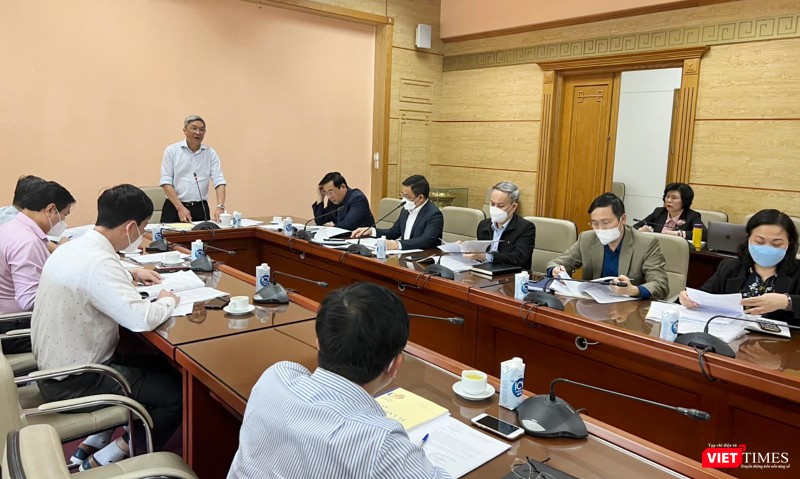 Quang cảnh cuộc họp của Tiểu ban Y tế và Kiểm tra Doping SEA Games 31 đã họp công tác y tế và phòng chống dịch nhằm chuẩn bị phục vụ Đại hội Thể thao Đông Nam Á lần thứ 31 năm 2022 tại Việt Nam.