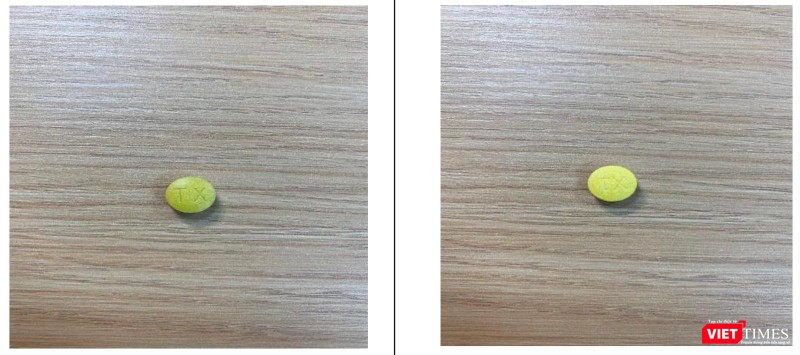 Viên thuốc thật (bên trái) và giả (bên phải). (Ảnh Cục quản lý Dược)