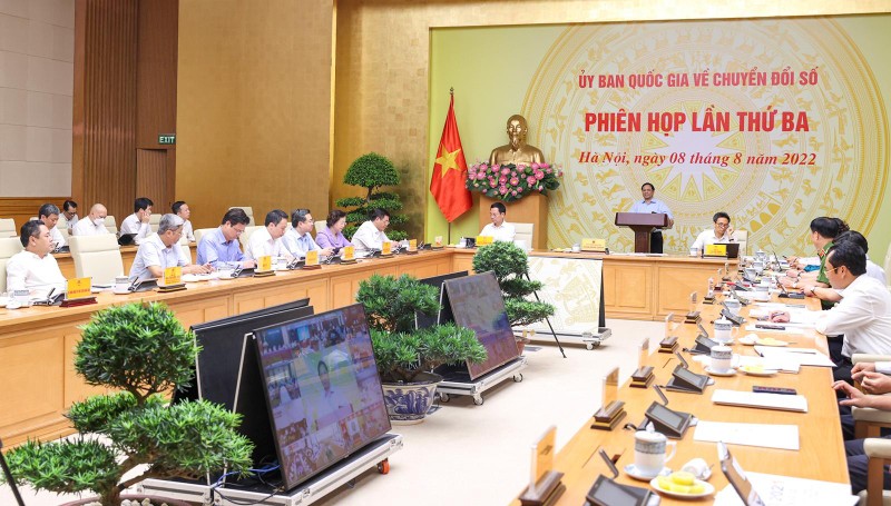 Quang cảnh phiên họp thứ III của Ủy ban Quốc gia về chuyển đổi số - Ảnh: VGP/Nhật Bắc