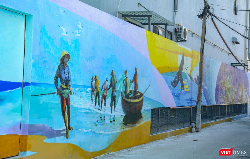 Bức tranh miêu tả về cuộc sống thường nhật của ngư dân