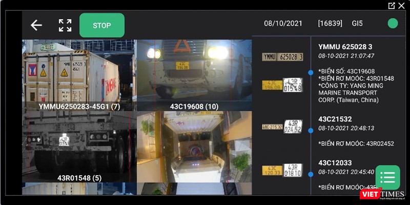 Phương tiện được theo dõi và điều phối tại Cảng Đà Nẵng qua hệ thống ứng dụng Cổng container thông minh