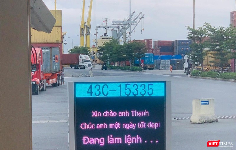 Lời chúc tự động từ hệ thống Cổng container thông minh đặt tại cổng ra vào Cảng Đà Nẵng