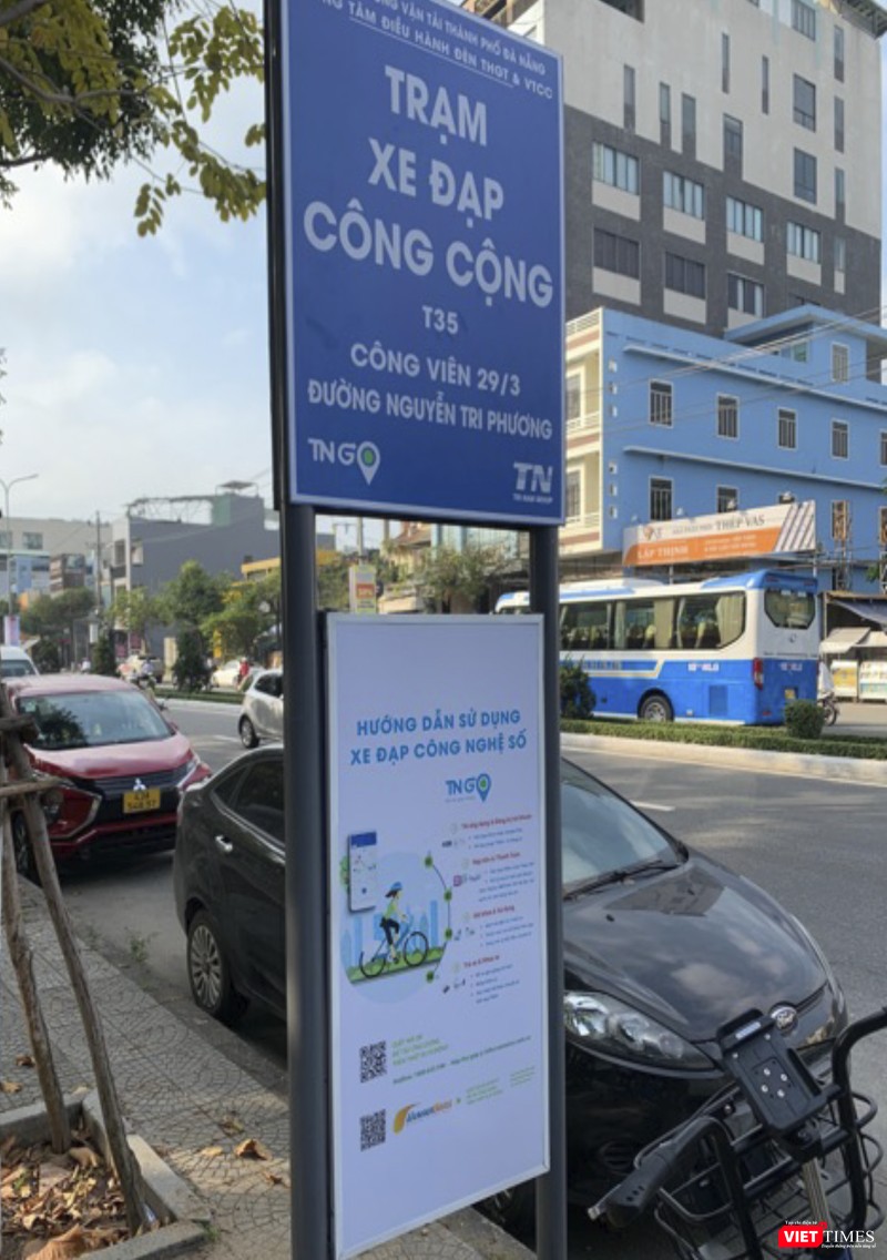 Trạm xe đạp công cộng sử dụng QRcode vừa được Sở GTVT Đà Nẵng đưa vào vận hành thí điểm