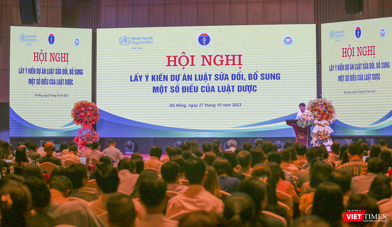 Quang cảnh hội nghị Lấy ý kiến dự án Luật sửa đổi, bổ sung một số điều của Luật Dược 2016 do Bộ Y tế đã tổ chức tại Đà Nẵng.