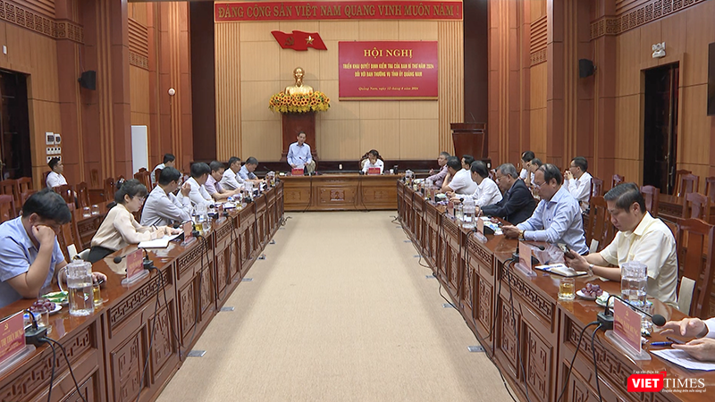 Quang cảnh Hội nghị công bố kế hoạch kiểm tra của Ban Bí thư năm 2024 đối với Ban Thường vụ Tỉnh uỷ Quảng Nam.
