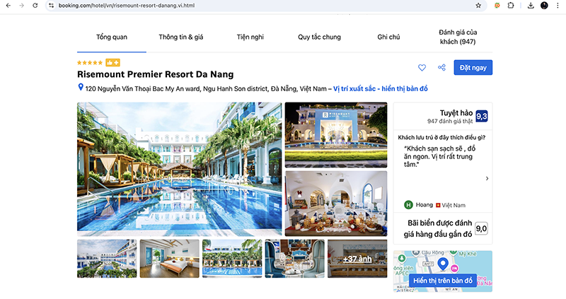 Thanh tra Sở VH-TT&DL TP Đà Nẵng vừa yêu cầu khách sạn Risemount Premier Resort Đà Nẵng gỡ bỏ hình ảnh ngôi sao gắn cạnh tên khách sạn trên các nền tảng do chưa được công nhận lại hạng sao.