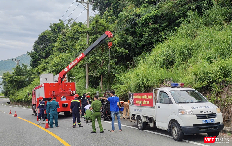 Hiện trường vụ tai nạn khiến du khách Mỹ tử vong.