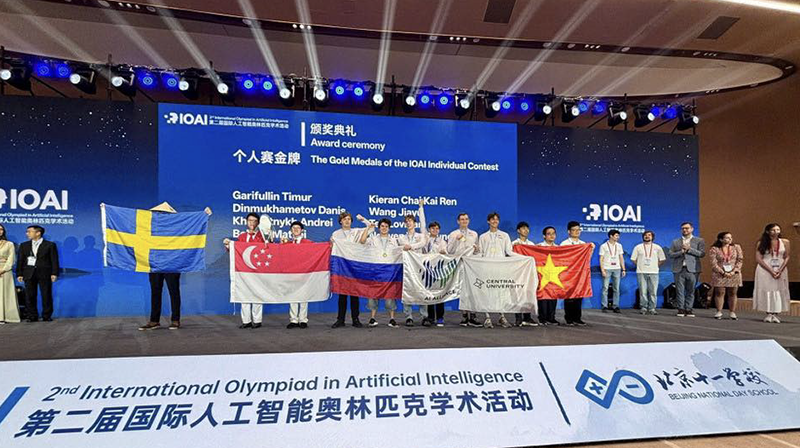 Tại kỳ thi Olympic Trí tuệ nhân tạo quốc tế năm 2025 diễn ra ở Trung Quốc, Đội tuyển Việt Nam có 8 học sinh dự thi đoạt giải. Ảnh: Bạn đọc cung cấp.