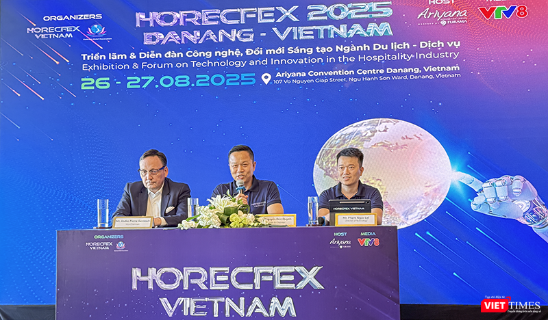 Ban tổ chức HorecFex Việt Nam trả lời hỏi đáp tại buổi công bố sự kiện Triển lãm và diễn đàn công nghệ, đổi mới sáng tạo ngành du lịch (HorecFex) 2025.