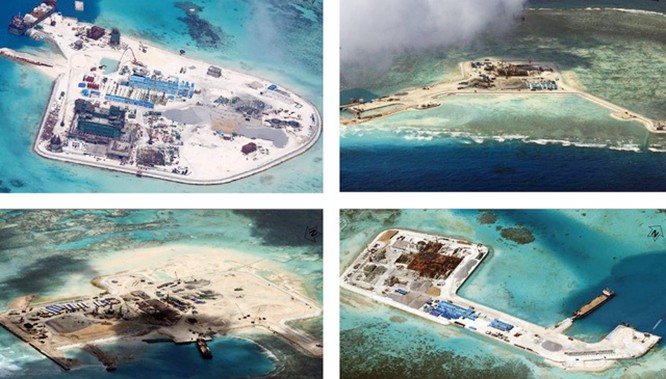 Hàng loạt các đảo đá ở biển Đông đã được Trung Quốc bồi lấp, hoàn thành xây dựng cơ sở hạ tầng, đưa các thiết bị quân sự đến đồn trú. Ảnh tư liệu.