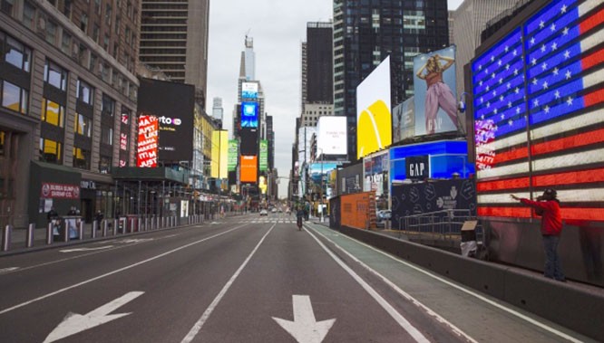 Trung tâm thành phố NewYork - trái tim kinh tế, tài chính của nước Mỹ giữa thời đại dịch Covid-19 (Ảnh: Getty)