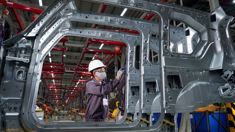 Bên trong nhà máy xe điện VinFast tại Hà Tĩnh. Ảnh: Vingroup 