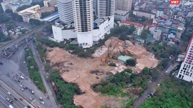 Lô đất phát triển dự án Constrexim Complex. Ảnh: Yến Thanh 