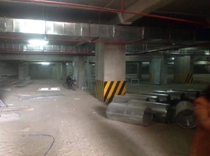 Tầng hầm của dự án chưa được hoàn thiện 