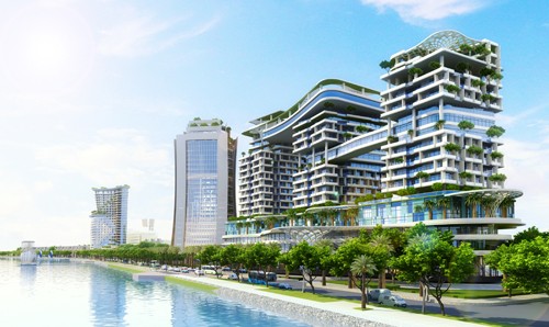 Phối cảnh khu thương mại được xây dựng trên sông Đồng Nai (ảnh internet)