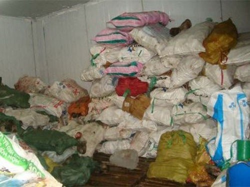 Kho thịt đông lạnh không rõ nguồn gốc bị phát hiện.