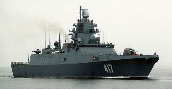 Frigate Đô đốc Hạm đội Liên Xô Gorshkov lớp Projekt 22350 có thể mang đến 16 tên lửa Kalibr-NK và Oniks