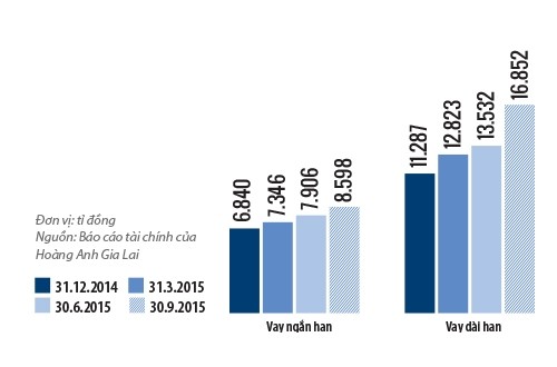 Các khoản vay của Hoàng Anh Gia Lai giai đoạn 9 tháng đầu năm 2015 Các khoản vay của Hoàng Anh Gia Lai giai đoạn 9 tháng đầu năm 2015