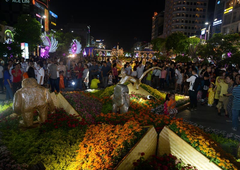 Tân Bí thư Đinh La Thăng dạo đường hoa, chụp selfie với người Sài Gòn ảnh 9 Tân Bí thư Đinh La Thăng dạo đường hoa, chụp selfie với người Sài Gòn ảnh 9