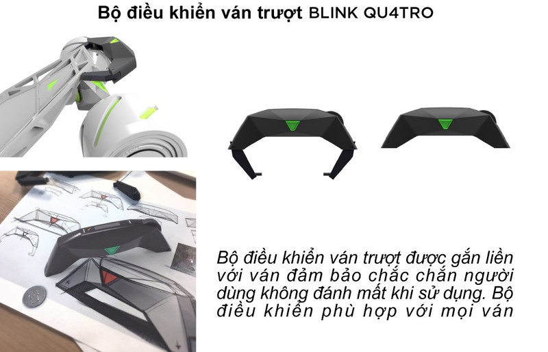 Bộ điều khiển của ván trượt gắn liền với ván
