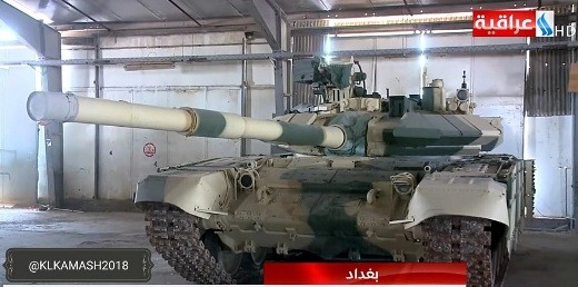 Xe tăng T-90 Nga ở Iraq. Ảnh tài khoản @Kamash2018