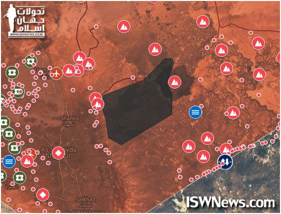 Chiến tuyến quân đội Syria trong cuộc tấn công tiêu diệt IS ở Sweida. Ảnh South Front Chiến tuyến quân đội Syria trong cuộc tấn công tiêu diệt IS ở Sweida. Ảnh South Front