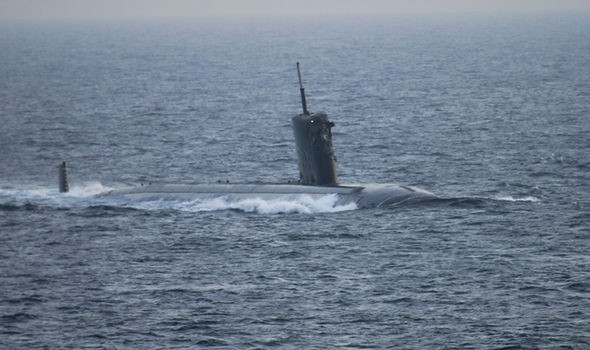 Tàu ngầm tấn công của Hải quân Mỹ. Ảnh Express, Anh