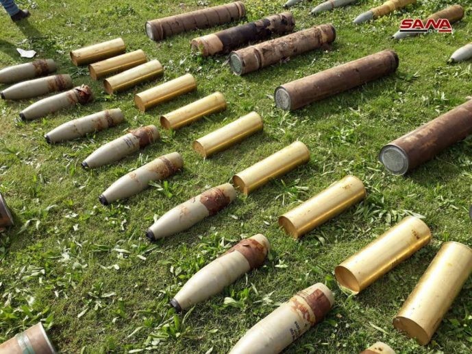 Những vũ khí mới bị phát hiện ở Damascus, Homs, Daraa. Ảnh SANA