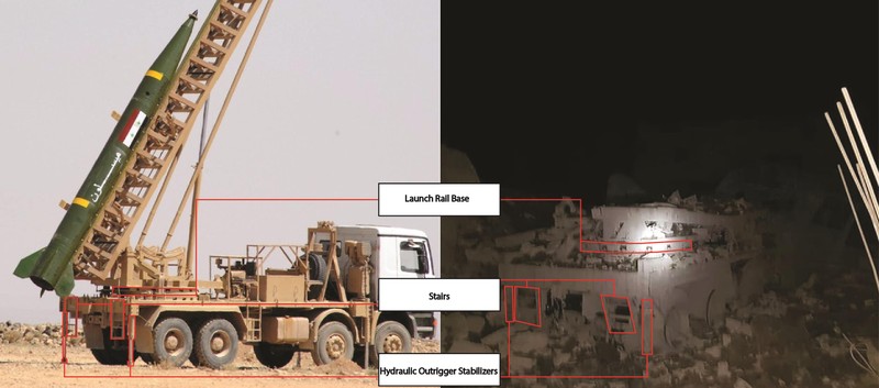 Hệ thống phóng tên lửa đạn đạo Maysalun của Syria bị phá hủy. Ảnh South Front