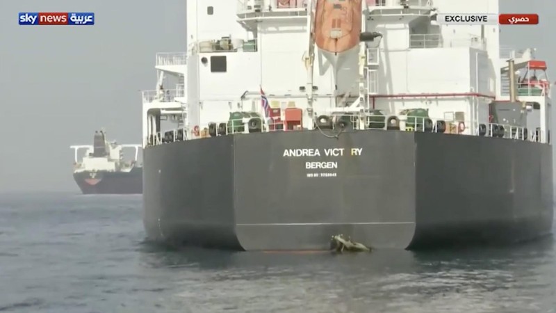 Tàu chở dầu MT Andrew Victory được cho là bị tấn công trên biểu UAE. Ảnh South Front Tàu chở dầu MT Andrew Victory được cho là bị tấn công trên biểu UAE. Ảnh South Front