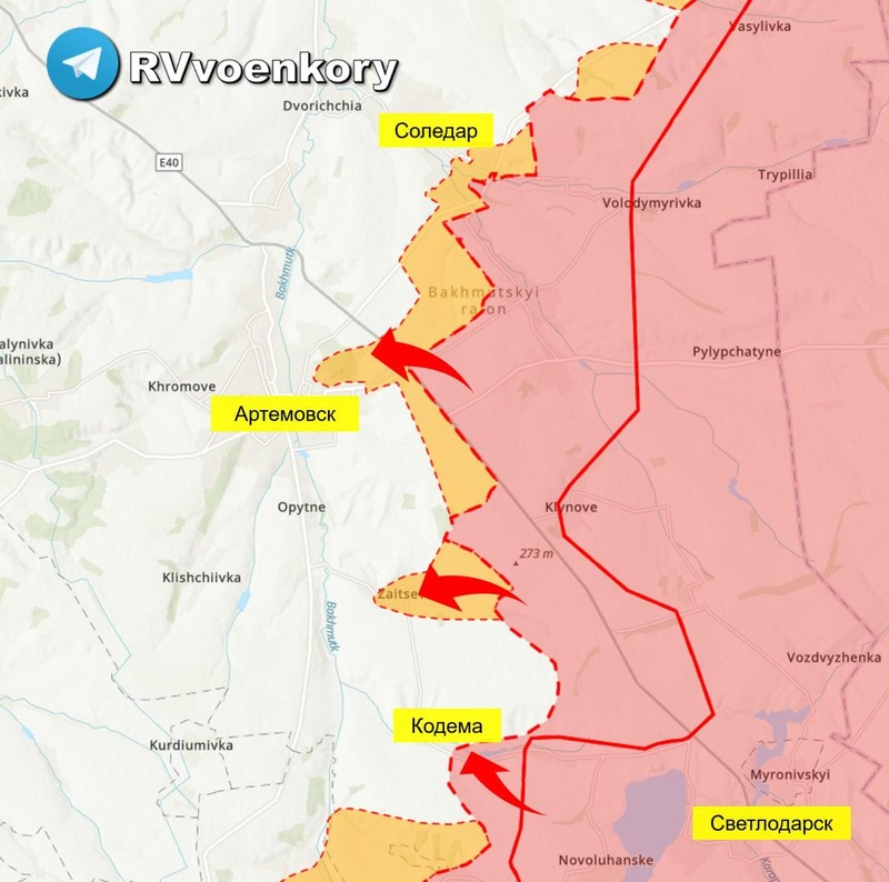 Các mũi tiến công và khu vực giao chiến ác liệt trên chiến trường Donetsk. Ảnh RusVesna. Các mũi tiến công và khu vực giao chiến ác liệt trên chiến trường Donetsk. Ảnh RusVesna.
