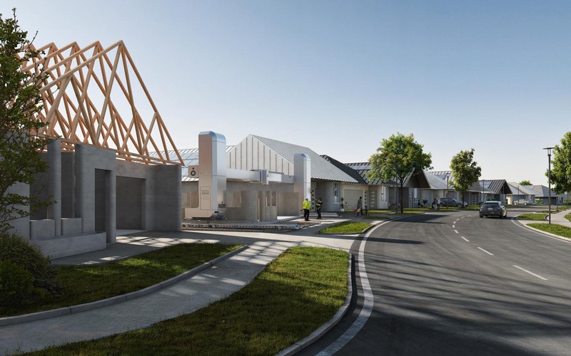 Những ngôi nhà được xây dựng bằng công nghệ in 3D Vucal của ICON. Ảnh ArchDaily.