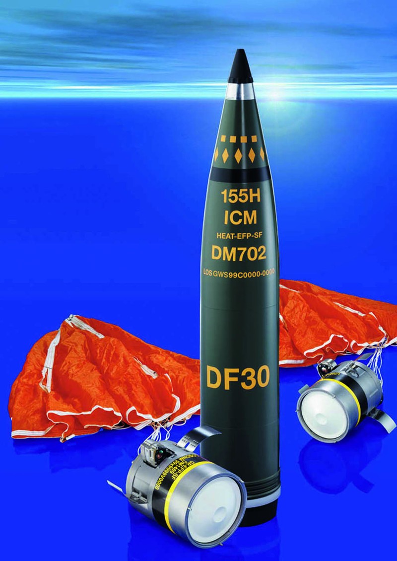 Đạn pháo cassete SMArt 155 mm với 2 đạn thứ cấp do Đức sản xuất. Ảnh South Front.