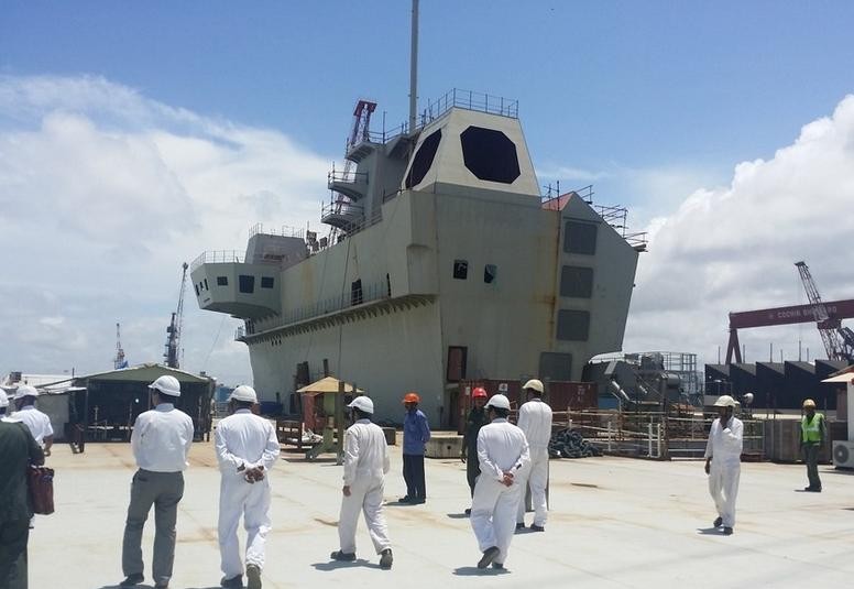 Tiến triển công trình tàu sân bay INS Vikrant chậm chạp. Ảnh: Thời báo Hoàn Cầu, Trung Quốc.