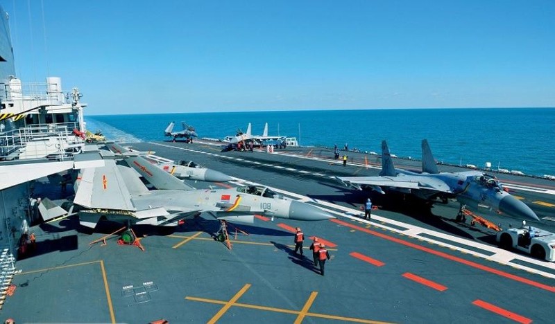 Tàu sân bay Liêu Ninh, Hải quân Trung Quốc. Ảnh: Thời báo Hoàn Cầu, Trung Quốc.