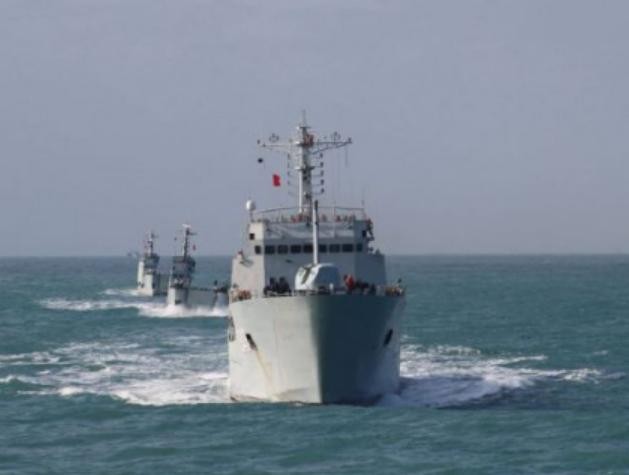 Chi đội tàu đổ bộ Hạm đội Đông Hải, Hải quân Trung Quốc tiến hành tập trận. Ảnh: Chinanews